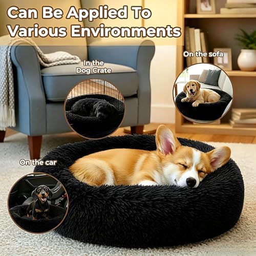 Calming Donut Dog and Cat Bed for Indoor Cats, Anti-Anxiety Round Fluffy Soft - Image 5