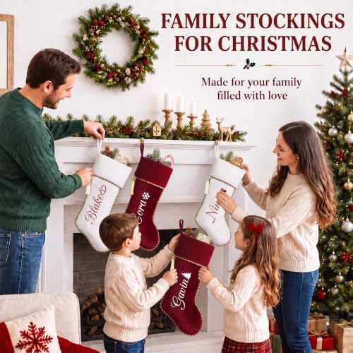 Personalized Christmas Stockings with Names 6 Pack, Velvet - Image 5