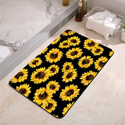 YISUMEI Yellow Sunflower Bathroom Mat, Non-Slip Super Absorption Bath Carpet - Image 3