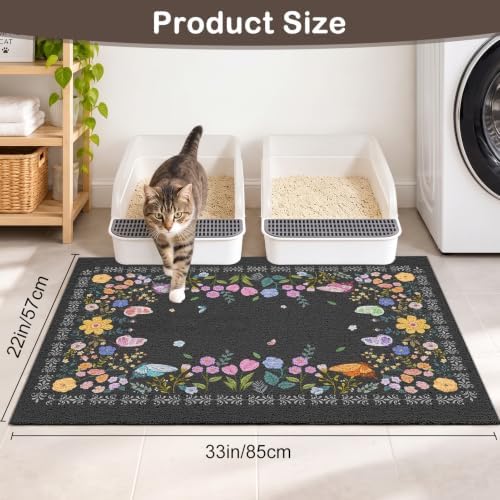 Unicorn Catcher 33"x22" Cat Litter Mat Non-Slip Washable Litter Box Mat - Image 6