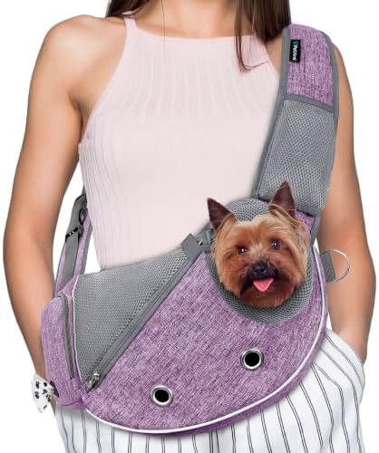 PetAmi Small Dog Sling Carrier, Puppy Cat Hands-Free Purse, 5 lb by PetAmi