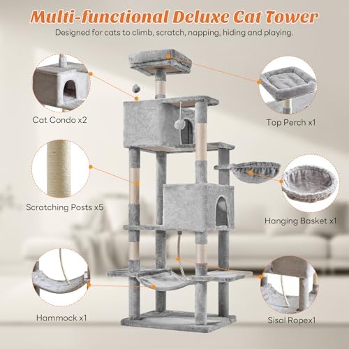 DUMOS Large 66 Inch Cat Tree Tower - Image 4