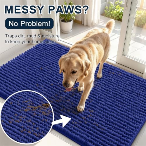 Smiry Dog Door Mat for Muddy Paws 24x16, Ultra Absorbent Chenille Doormat - Image 5