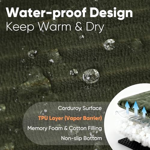 FUKUMARU Dog Couch Bed, Corduroy Cozy Cat Bed, Waterproof, Washable Cover - Image 4