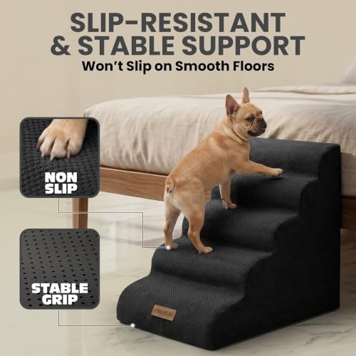 Miorun Dog Stairs for High Beds, 24.5" Foam Pet Ramp Step for Small Dogs - Image 4
