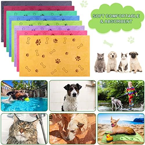 Chumia 8 Pcs Dog Towel for Drying, 40 x 24 Inch, Dog Paw and Bone - Image 5