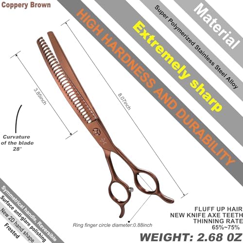 High-end Professional Dog Grooming Curved Thinning Scissors Teeth Blending - Image 2