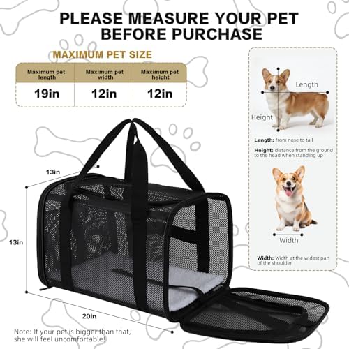 Cat Carrier, Soft-Sided Pet Carrier Bag, Breathable Mesh - Image 2