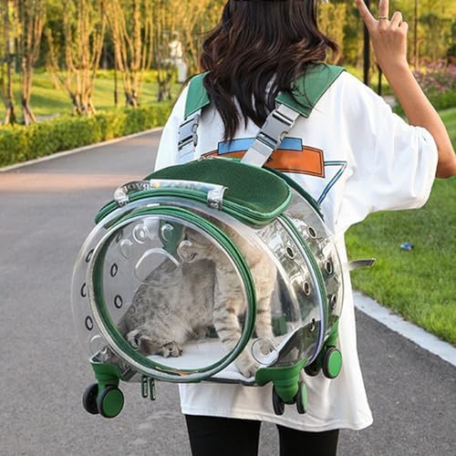 Cat Carrier with Silent Wheels Telescopic Handle, Pet Trolley Backpack - Image 5