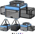 Top and 2 Sides Expandable Pet Carrier 17x11x9.5 TSA Airline Approved by SHARLOVY