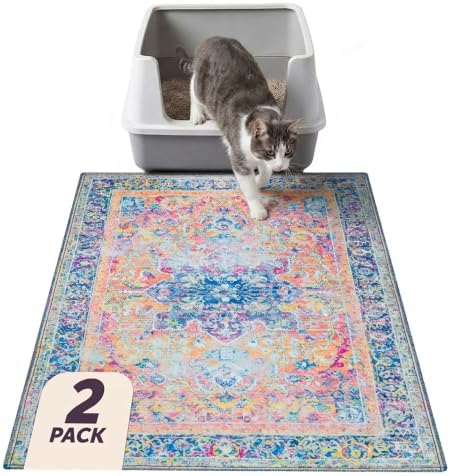 Lovewag Cat Litter Mat, Litter Box Mat, Marmalade Sunshine, 2 Pack by Lovewag