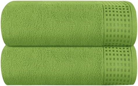 GLAMBURG 100% Cotton Oversized 2 Pack Bath Sheets 35x70, Ultra Soft Highly by GLAMBURG