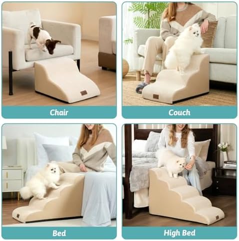 COZY KISS Dog Stair for Small Dog 11.8" H, 2 Step Pet Ramp for Chair - Image 6