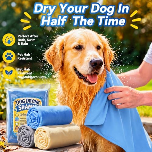 3 Pack Shammy Towel For Dog Large Ultra Absorber Towels For Dog Grooming - Image 3
