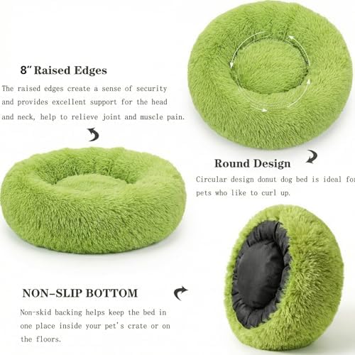 nononfish Cozy Donut Dog Bed, Plush Round Calming Pet Bed - Image 5