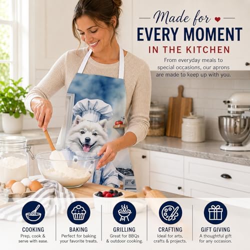 Caroline's Treasures American Eskimo The Chef Apron Cooking Kitchen Server - Image 6