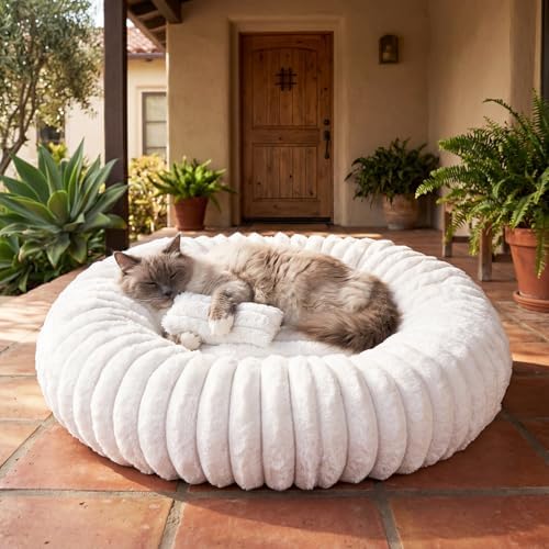 Donut Pet Bed for Indoor Cats and Small Dogs, Self-Heating Dog Bed by Unknown
