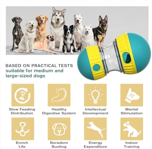 BSISUERM Dog Treat Dispensing Puzzle Toy Adjustable Food Dispenser Slow Feeder - Image 2