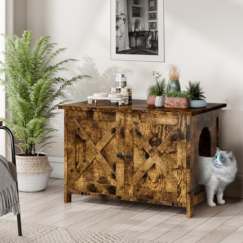JY QAQA Cat Litter Box Enclosure, Litter Box Furniture Hidden - Image 7