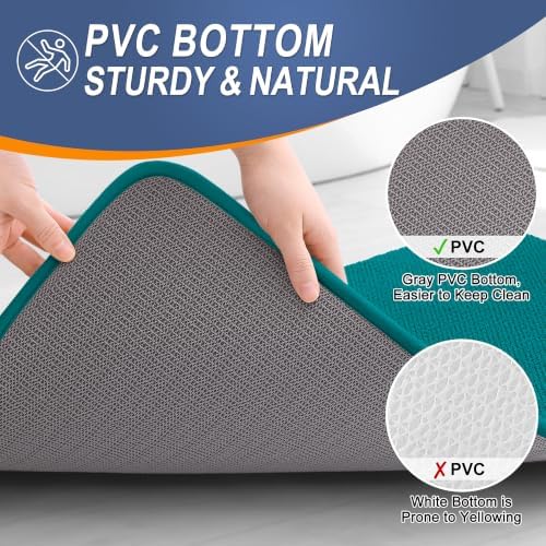 OLANLY Thick Memory Foam Bathroom Rugs 36x24, Absorbent Bath Mat, Deep Lake - Image 4