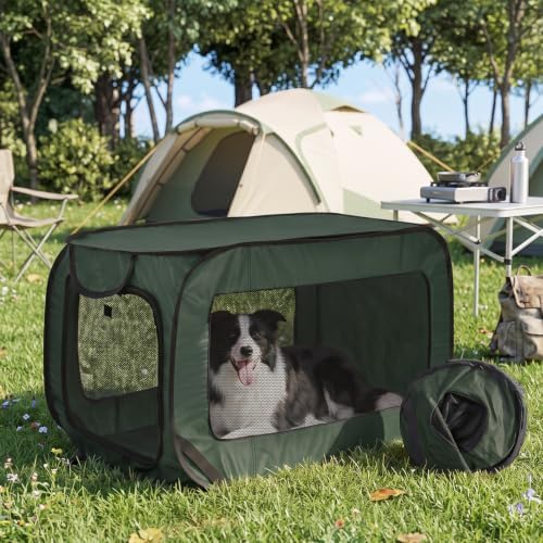Portable Dog Crate 36" Collapsible Pop Up Dog Crate by LWFCOEE