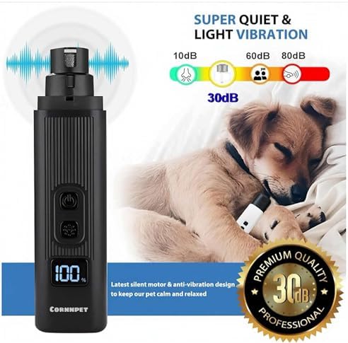 Electric Dog Nail Grinder with 2 Level LED Lights, 2 Speed 30dB Super Quiet and - Image 5