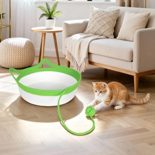 Cotton Rope Cat Bed, Instinct Hand Woven Cat Basket - Image 6