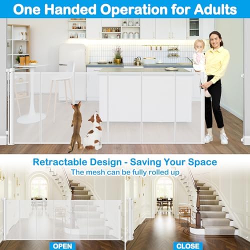 Reinforced 42” Extra Tall X 159” Extra Wide Retractable Gate Indoor Prevent - Image 6