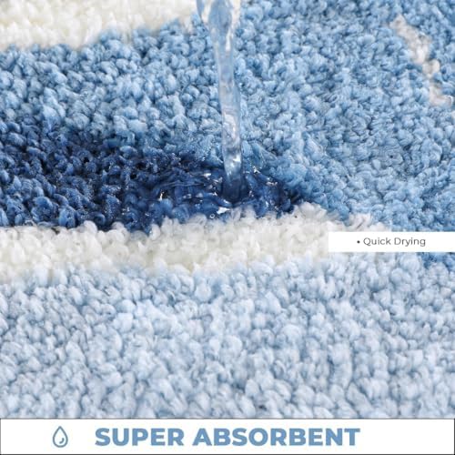 Cute Ocean Bath Rug Super Absorbent Non Slip Modern Bathroom Mat Machine - Image 3