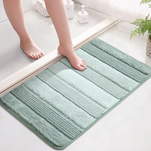 Kmson Ombre Chenille Bathroom Rugs, Ultra Soft Washable Shaggy Bath Rugs by KMSON