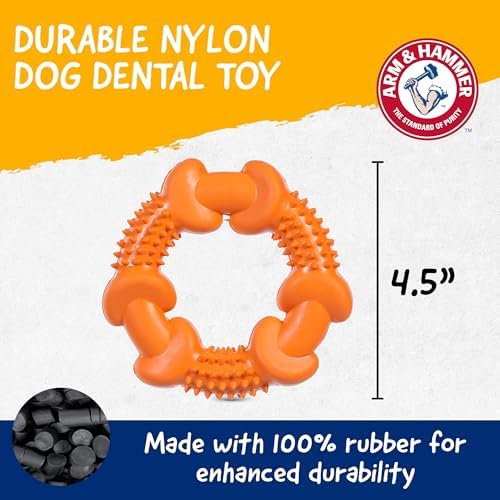 Arm & Hammer Nubbies Rubber Ring Dog Dental Chew Toy, Peanut Butter - Image 5