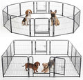 DUMOS Dog Playpen 24 Inch 12 Panels Indoor Outdoor Metal Pet Fence by DumosLifestyle
