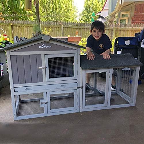 Aivituvin Rabbit Hutch Indoor Bunny Cage Outdoor Chicken Coop Rabbit House - Image 2