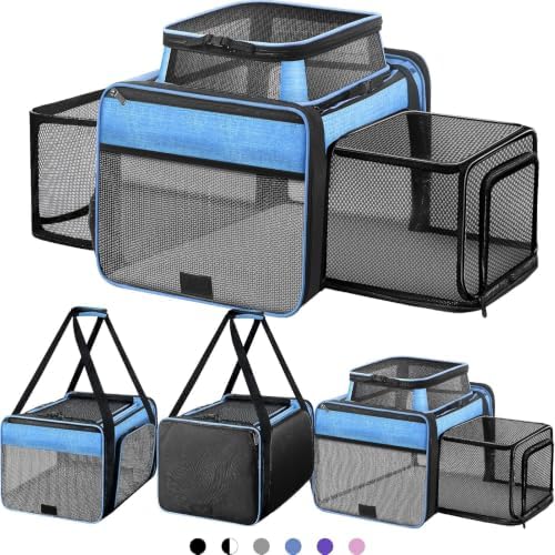 Top and 2 Sides Expandable Cat Carrier 18x11x11 TSA Airline Approved by SHARLOVY