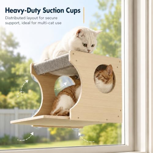 Cat Window Perch，2-Tier Hammock & Hideaway House - Image 5
