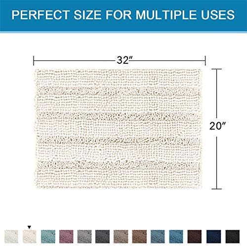 H.VERSAILTEX Bath Rugs for Bathroom Non Slip Bath Mats Extra Thick Chenille - Image 2
