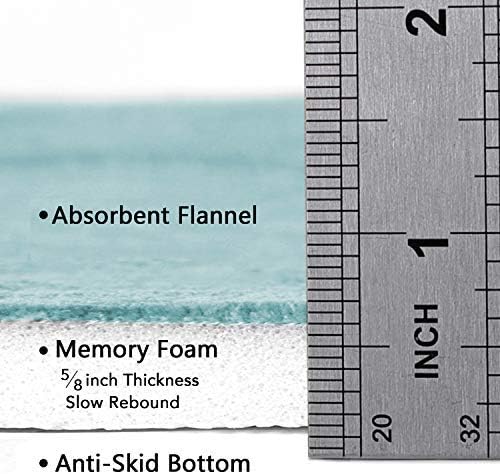 Flamingo P Aqua Green Bath Mat 20x32 Quick Dry Washable Memory Foam - Image 5