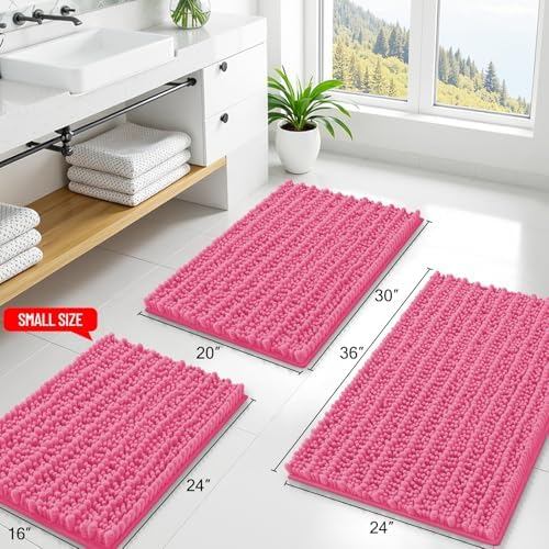 Smiry Bathroom Rugs 48X32, Extra Soft Rubber Backing Chenille Bath Mats - Image 2