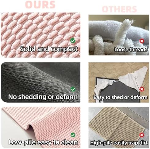 TYUU Bathroom Runner Rugs, Long Bath Mat Runner Washable Thin Quick Dry Low - Image 4