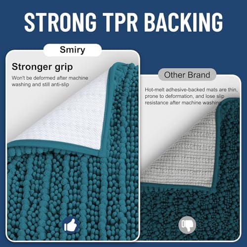 Smiry Bathroom Rugs 24X16, Extra Soft Rubber Backing Chenille Bath Mats - Image 3