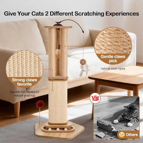 Odoland 34 Inch Cat Scratching Post - Image 3
