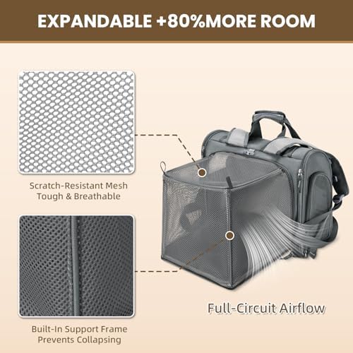 Lollimeow Expandable Large Cat Carrier Backpack, Supports up to 22 lbs - Image 3