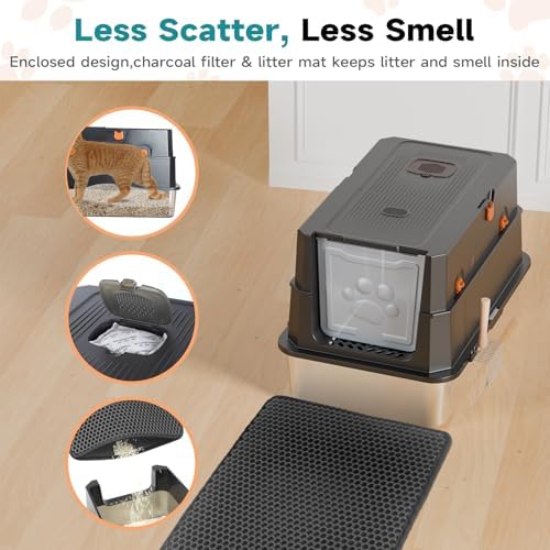 TENTIZON Stainless Steel Cat Litter Box - Image 5