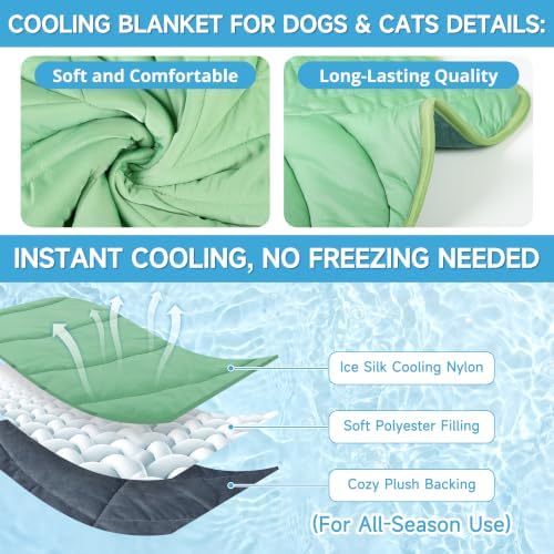 Paw Legend Dog Cooling Mat 35.4" x 43.3", Reversible Pet Cooling Pad Blanket - Image 4