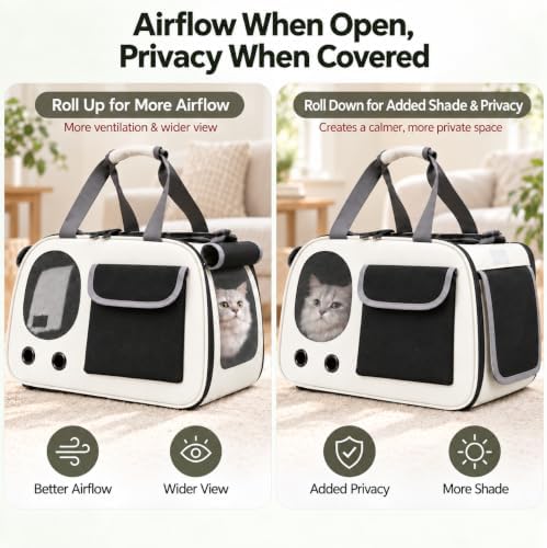 Soft-Sided Cat Carrier, 17.7“×10.2”×11“ Foldable Portable Pet Travel Bag - Image 3
