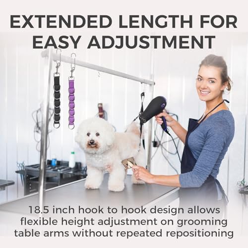 Wokyo Dog Grooming Loop 47cm/18.5in Extension Strap 2 Pack Adjustable D Ring - Image 4
