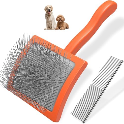 2PCS Slicker Brush for Dogs & Pet Comb, Professional Dog Grooming Brush by Unknown