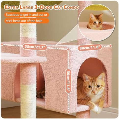 PAWZ Road 81" Flower Cat Tree Large Condo Hammock &2 Perches - Image 6
