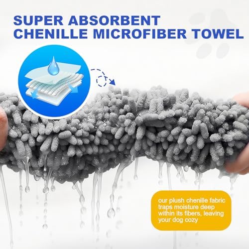 WOUSEDO Microfiber Chenille Dog Towel 1 Pack, Super Absorbent & Quick Dry - Image 3
