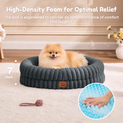 ChiXnuggle Orthopedic Dog Bed, Washable Cover, Faux Fur Bolster Pet Couch - Image 4